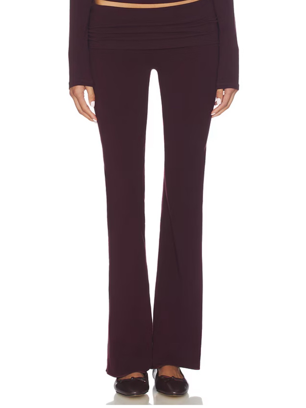 SKIMS Cotton Jersey Foldover Pant in Currant